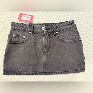 Edikted Charcoal Denim Mini Skirt